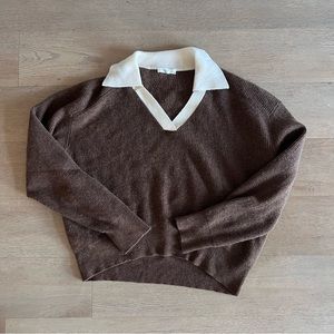 Rag and bone brown polo sweater